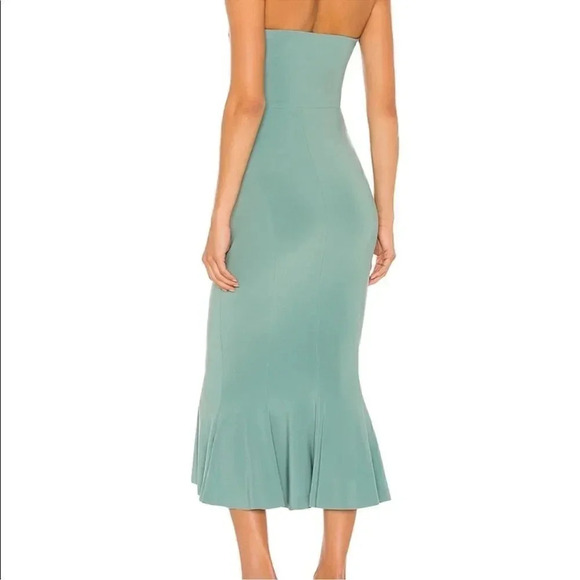 Norma Kamali Strapless Fishtail Midi Dress in Vintage Mint sz L - Picture 2 of 14